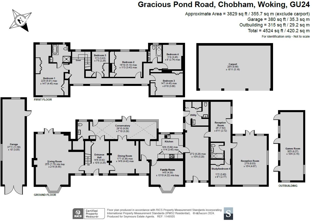Gracious Pond Road, Chobham, Woking, Surrey, GU24 floorplan