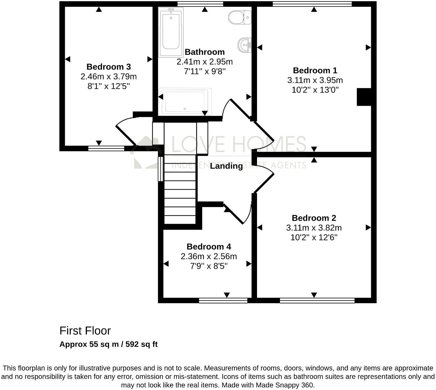 Brookside Crescent, Greenmount | Four bedroom semi detached | Two reception rooms | Low maintenance gardens floorplan