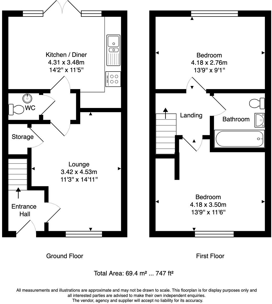 Hodgetts Street, Hugglescote, Coalville, Leicestershire, LE67 2JH floorplan