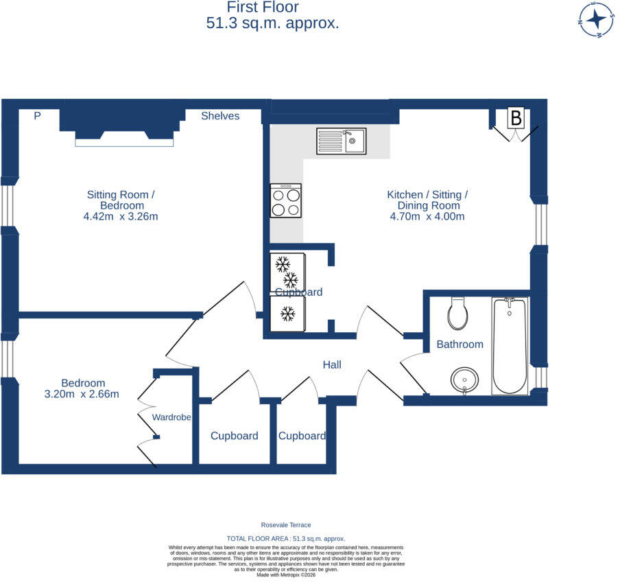 9/3 Rosevale Terrace, Edinburgh EH6 8AR floorplan
