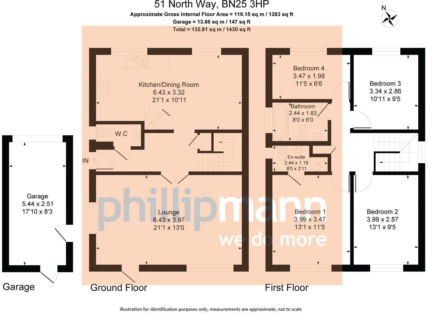 North Way, Seaford floorplan