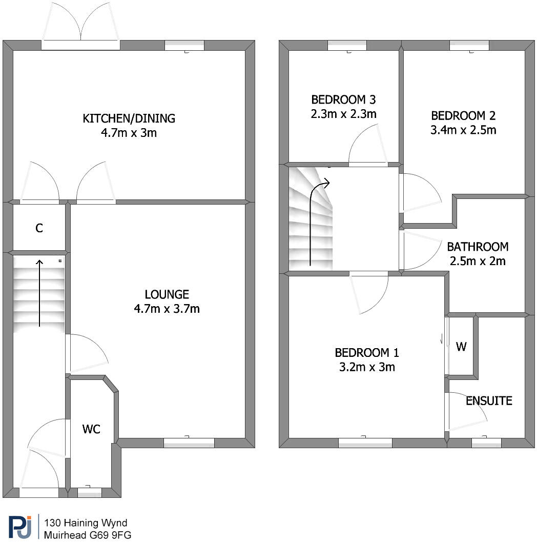 130 Haining Wynd, Muirhead, Glasgow, G69 floorplan
