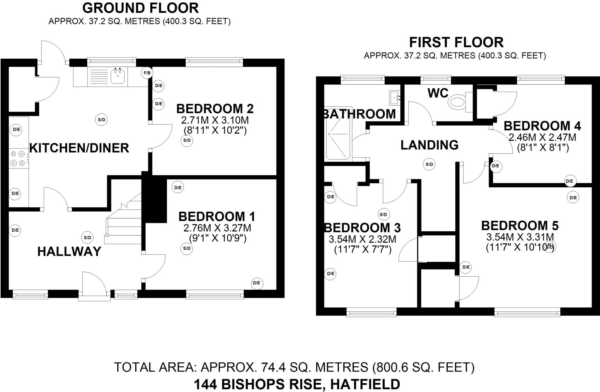 Bishops Rise, Hatfield, AL10 floorplan