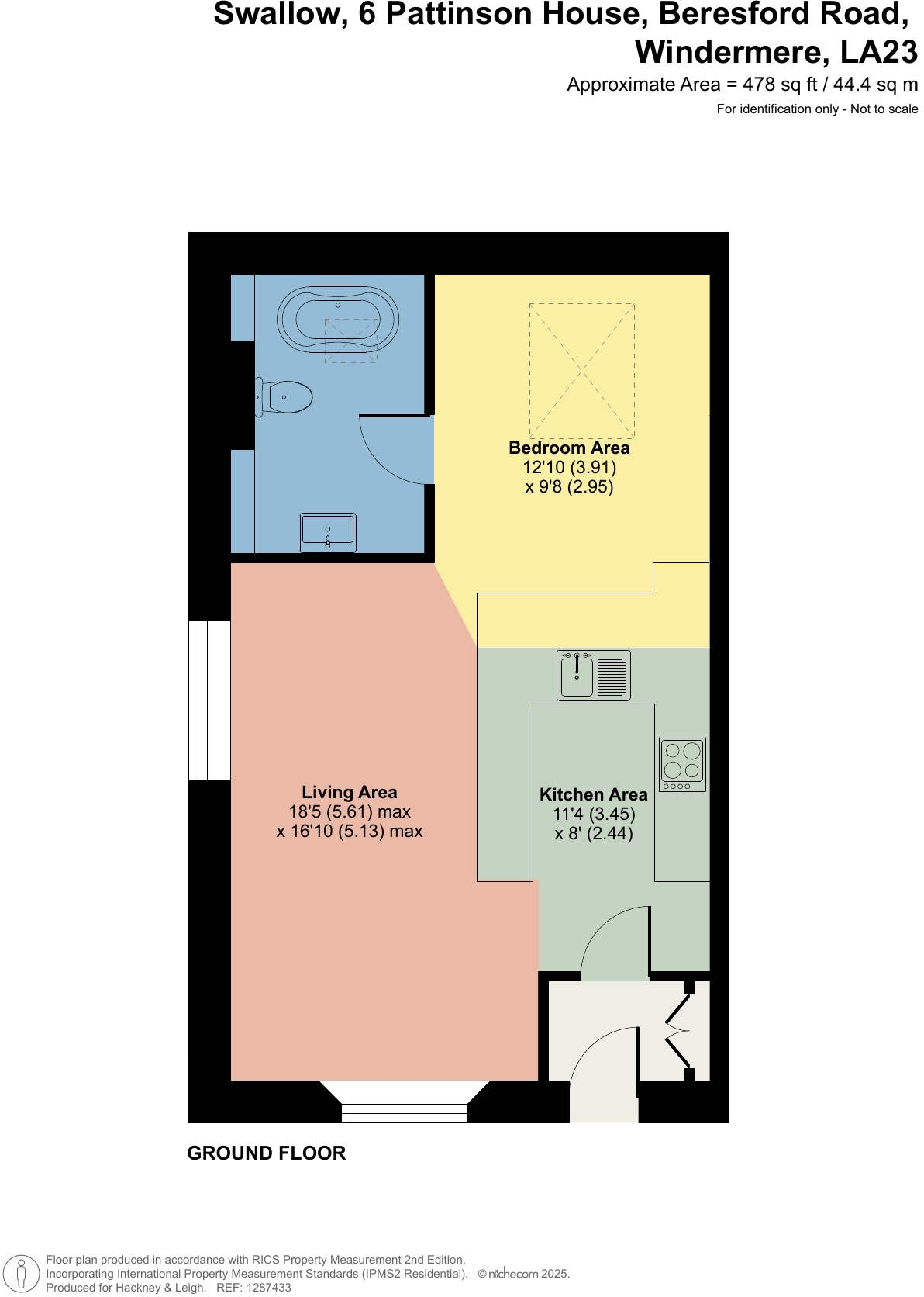 Swallow, Flat 6 Pattinson House, Beresford Road, Bowness-on-Windermere, LA23 2FJ floorplan
