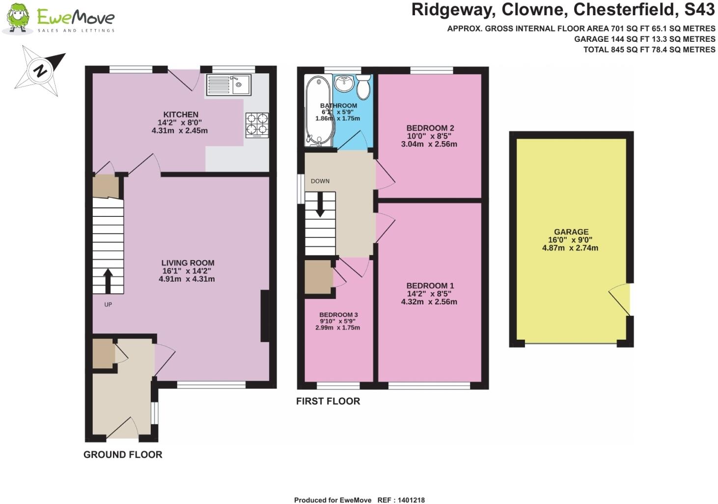 Ridgeway, Clowne, Chesterfield, Derbyshire, S43 floorplan