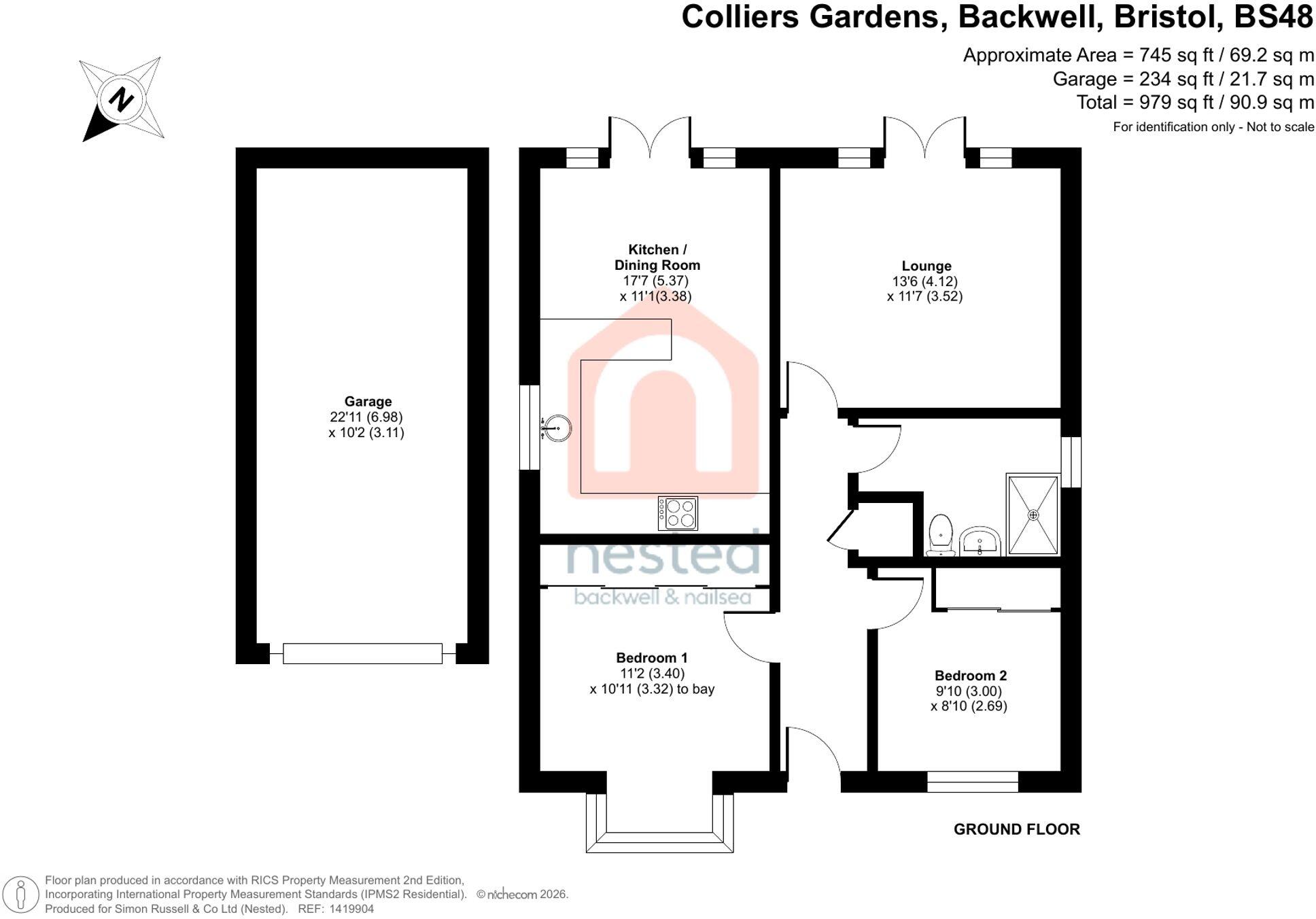 Colliers Gardens, Backwell, BS48 floorplan
