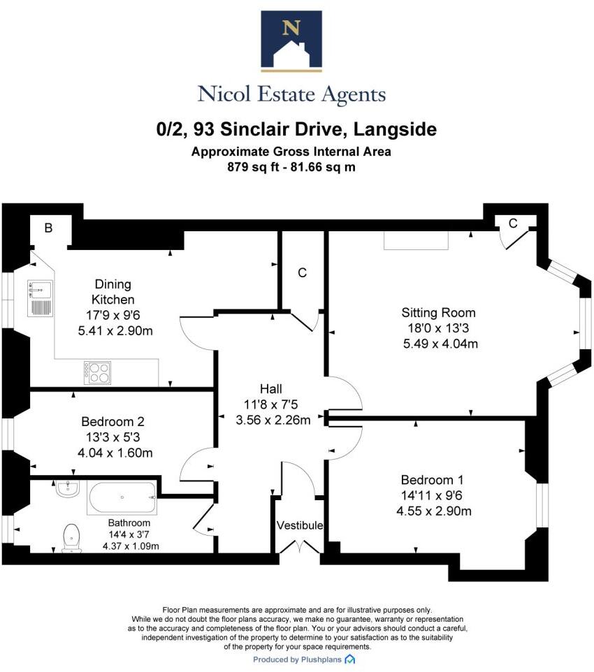 Sinclair Drive, Langside floorplan