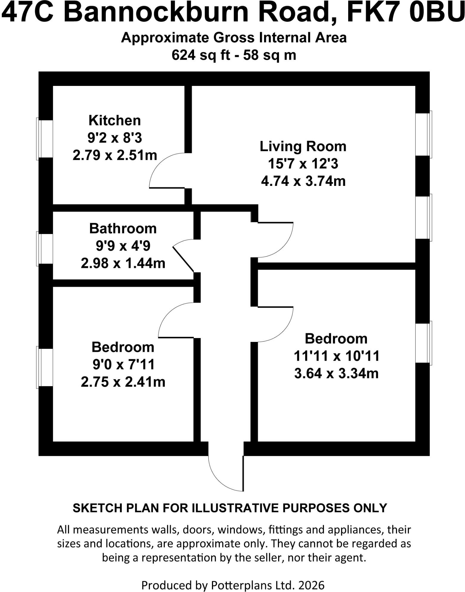 47c Bannockburn Road, Stirling, Stirlingshire, FK7 floorplan