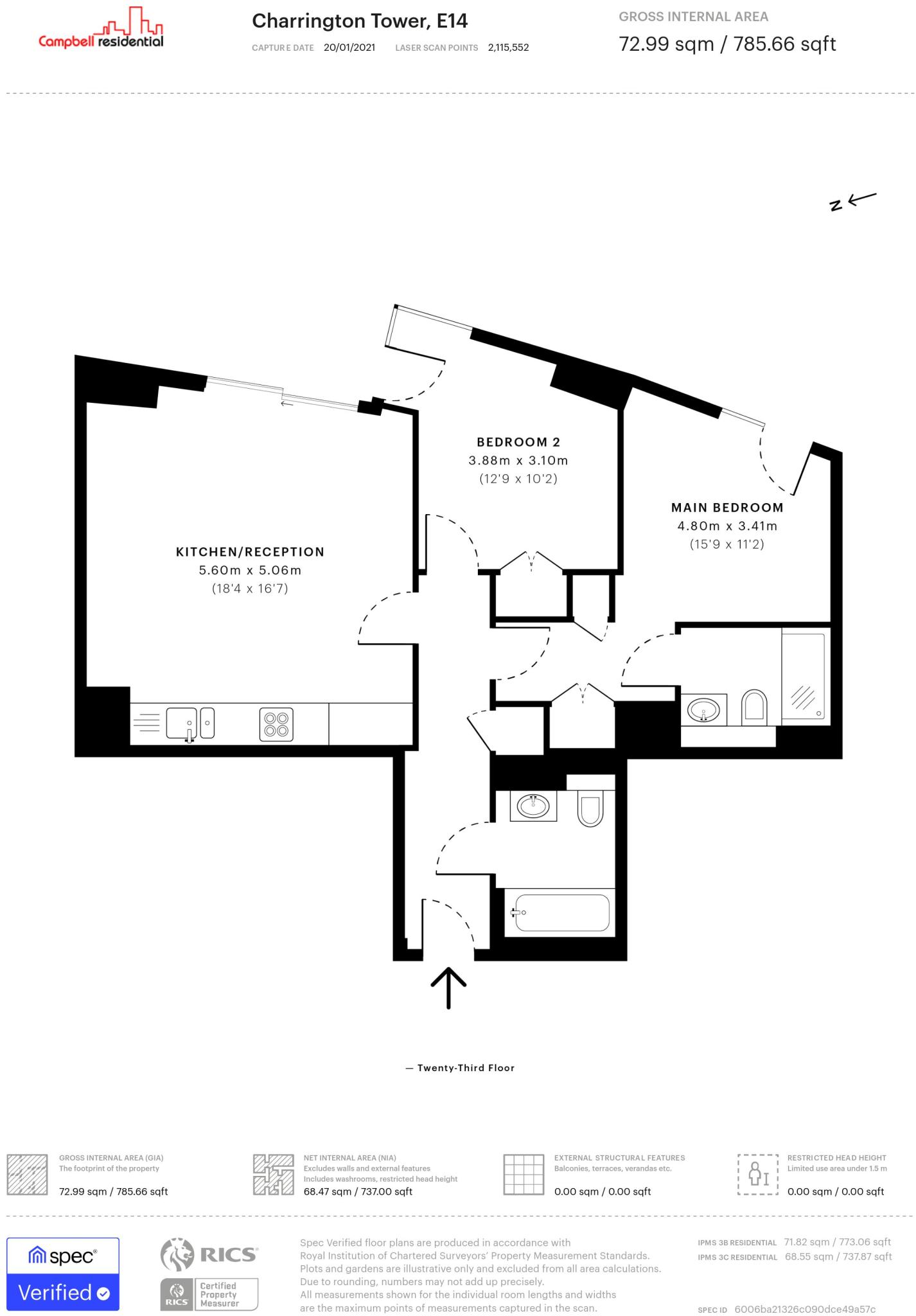 Charrington Tower 11 Biscayne Avenue London E14  9BF floorplan
