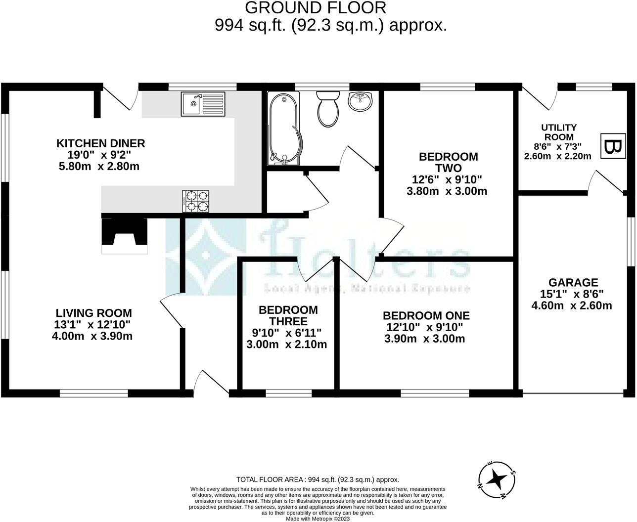 Halcyon, Warden Close, Presteigne floorplan