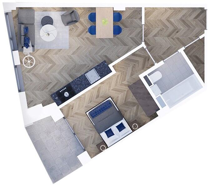 7% Assured NET Returns | Element The Quarter, Liverpool Knowledge Quarter – Designer 1 Bed, Hands-Off Investment floorplan