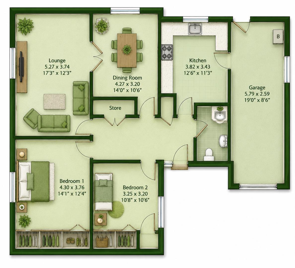 Oakwood Close, Hatton floorplan