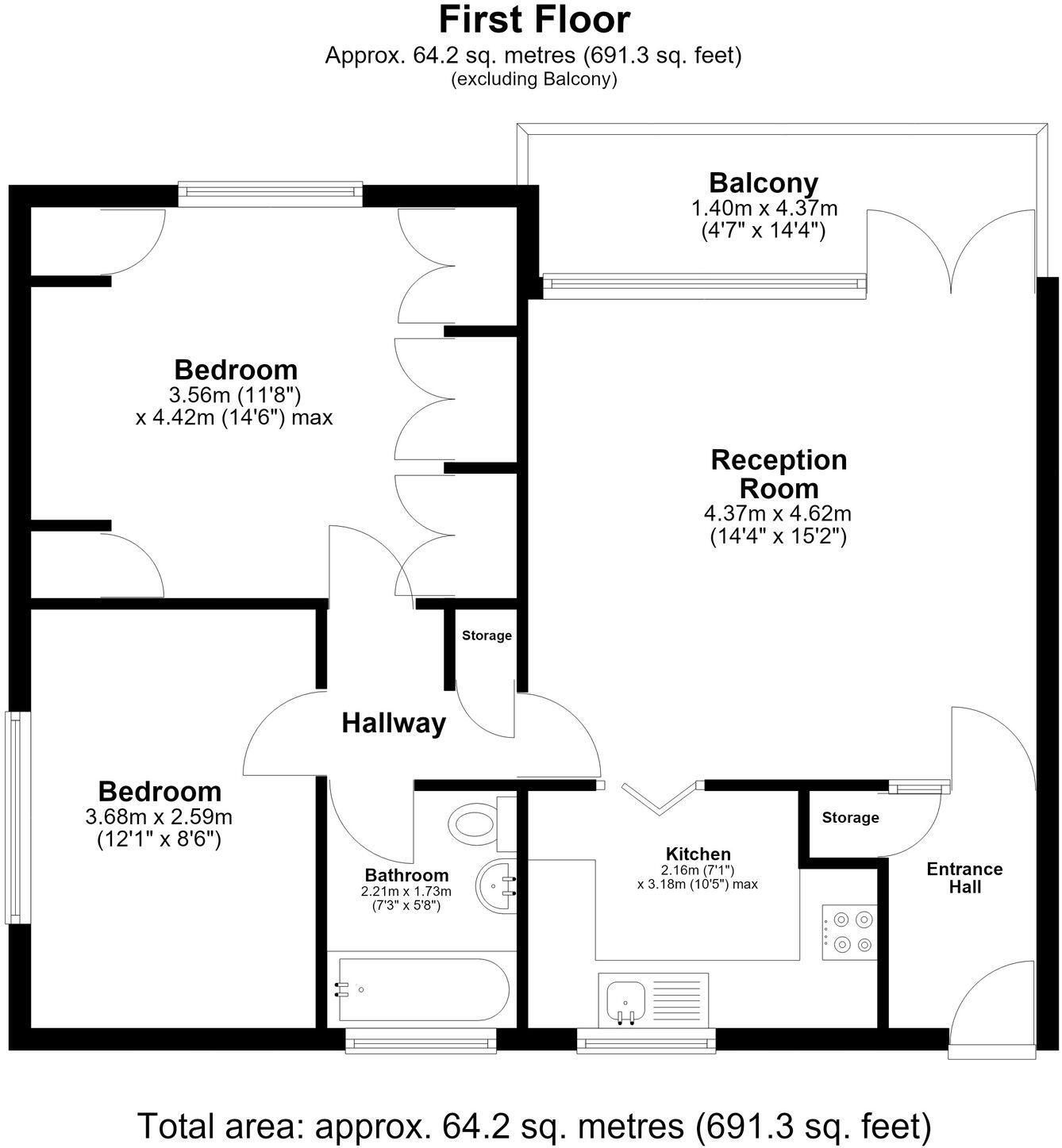 Royston Gardens, Ilford, IG1 floorplan