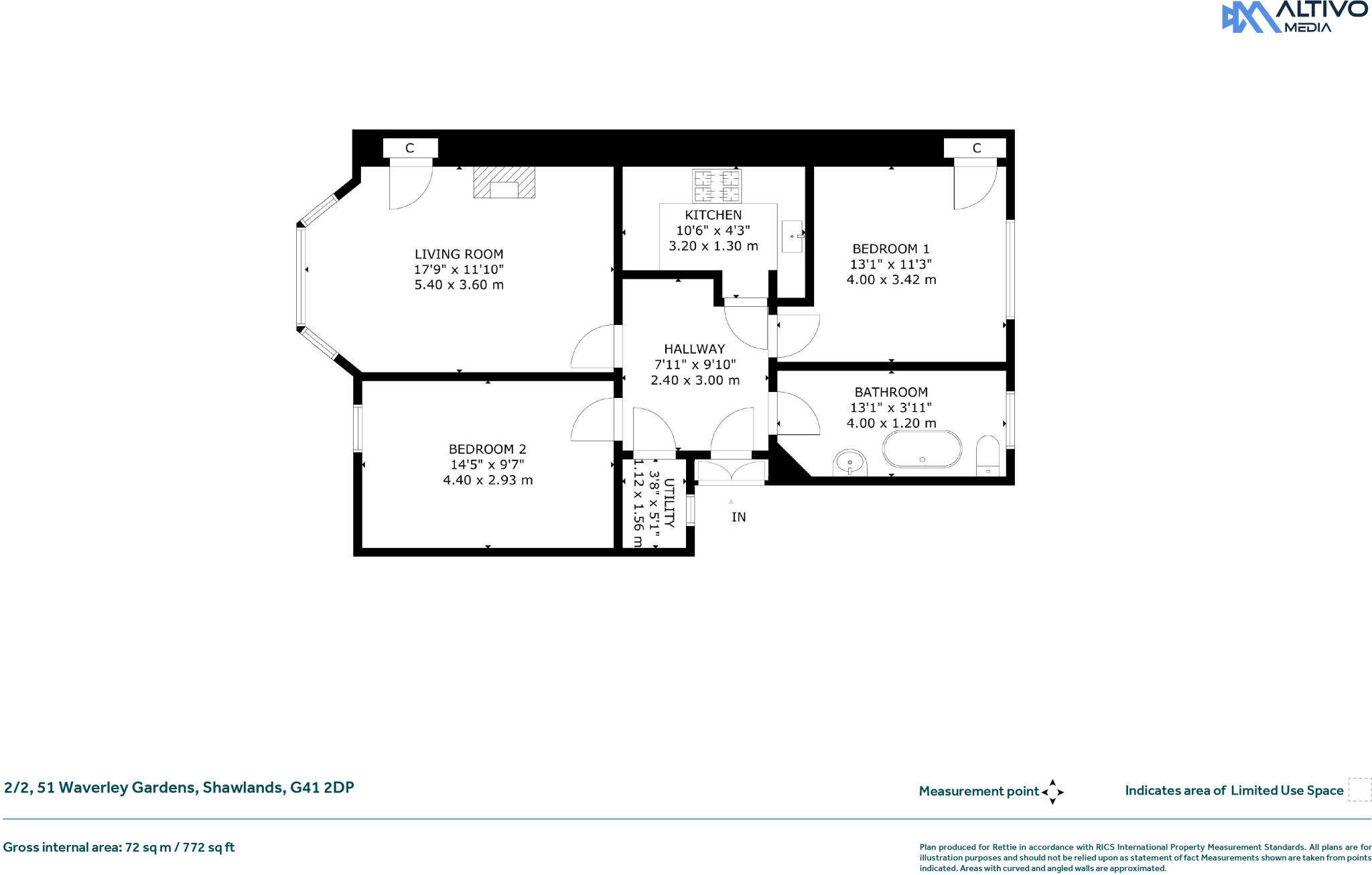 Waverley Gardens, Shawlands, Glasgow floorplan