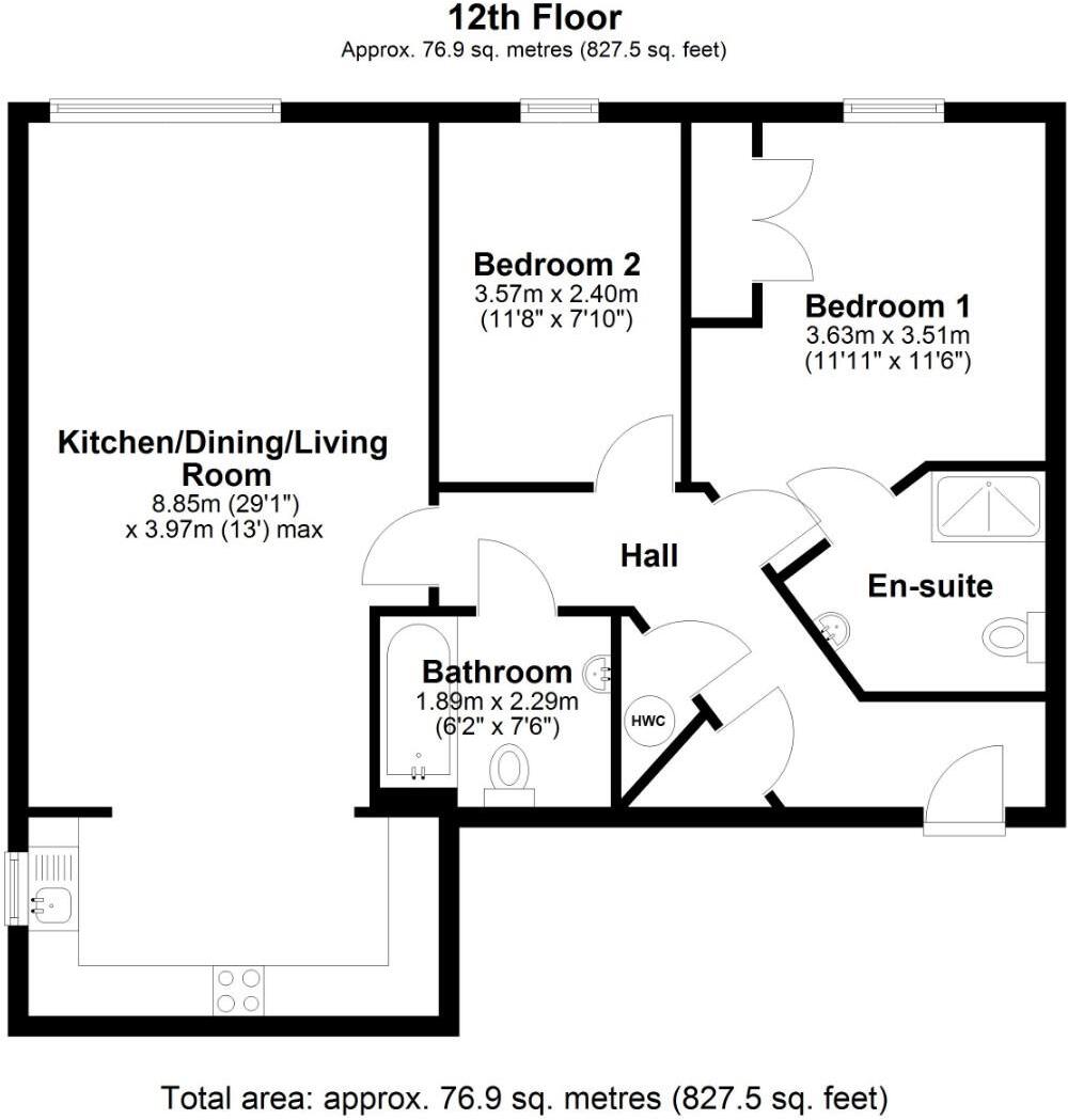 254 Landmark Place, Churchill Way, Cardiff, CF10 2HT floorplan