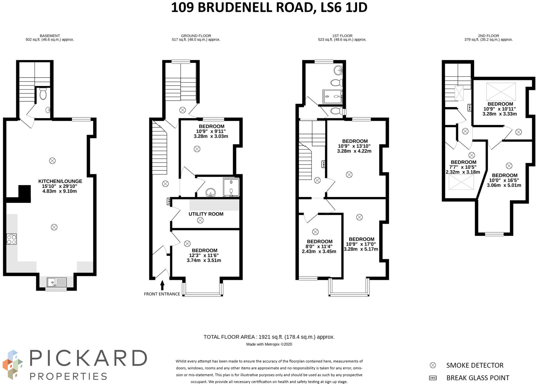 109 Brudenell Road, Hyde Park, Leeds, LS6 1LS floorplan