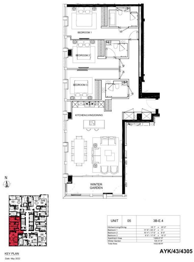 Damac Tower, Versace, SW8 floorplan