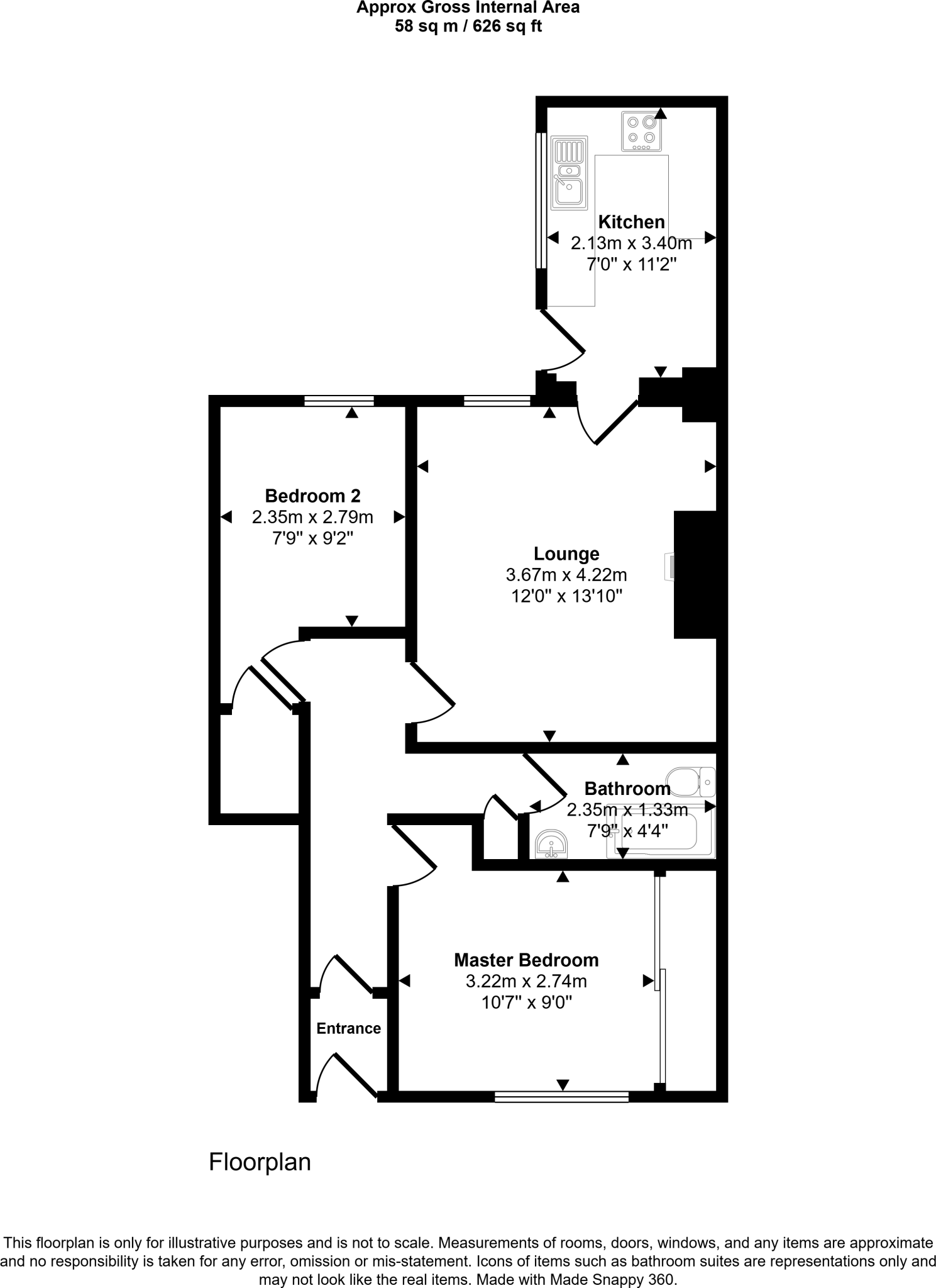 Hotspur Street, Heaton, Newcastle upon Tyne, Tyne and Wear, NE6 5BH floorplan
