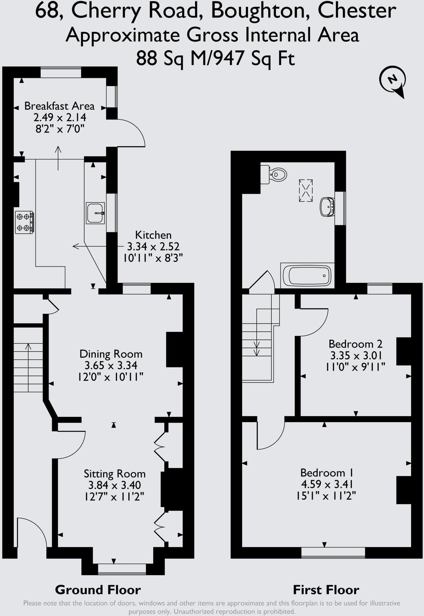 Boughton, Chester floorplan