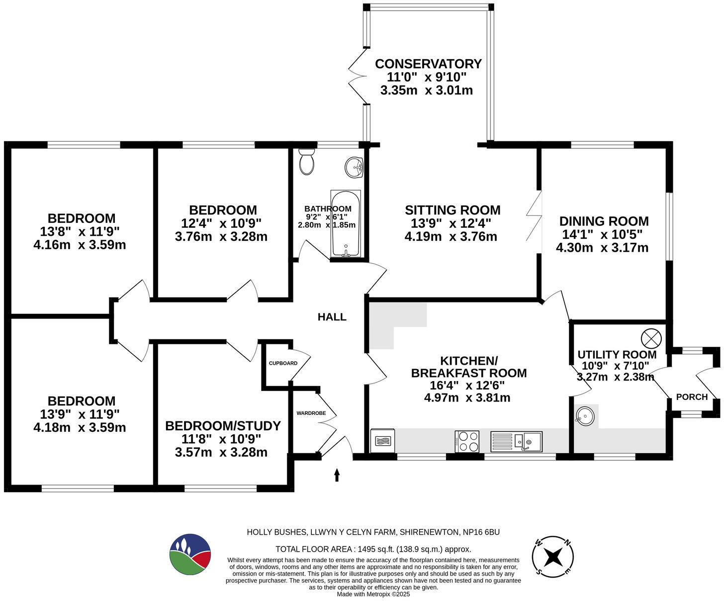 Holly Bushes, Llwyn-y-Celyn Farm, Shirenewton, Chepstow, NP16 6BU floorplan