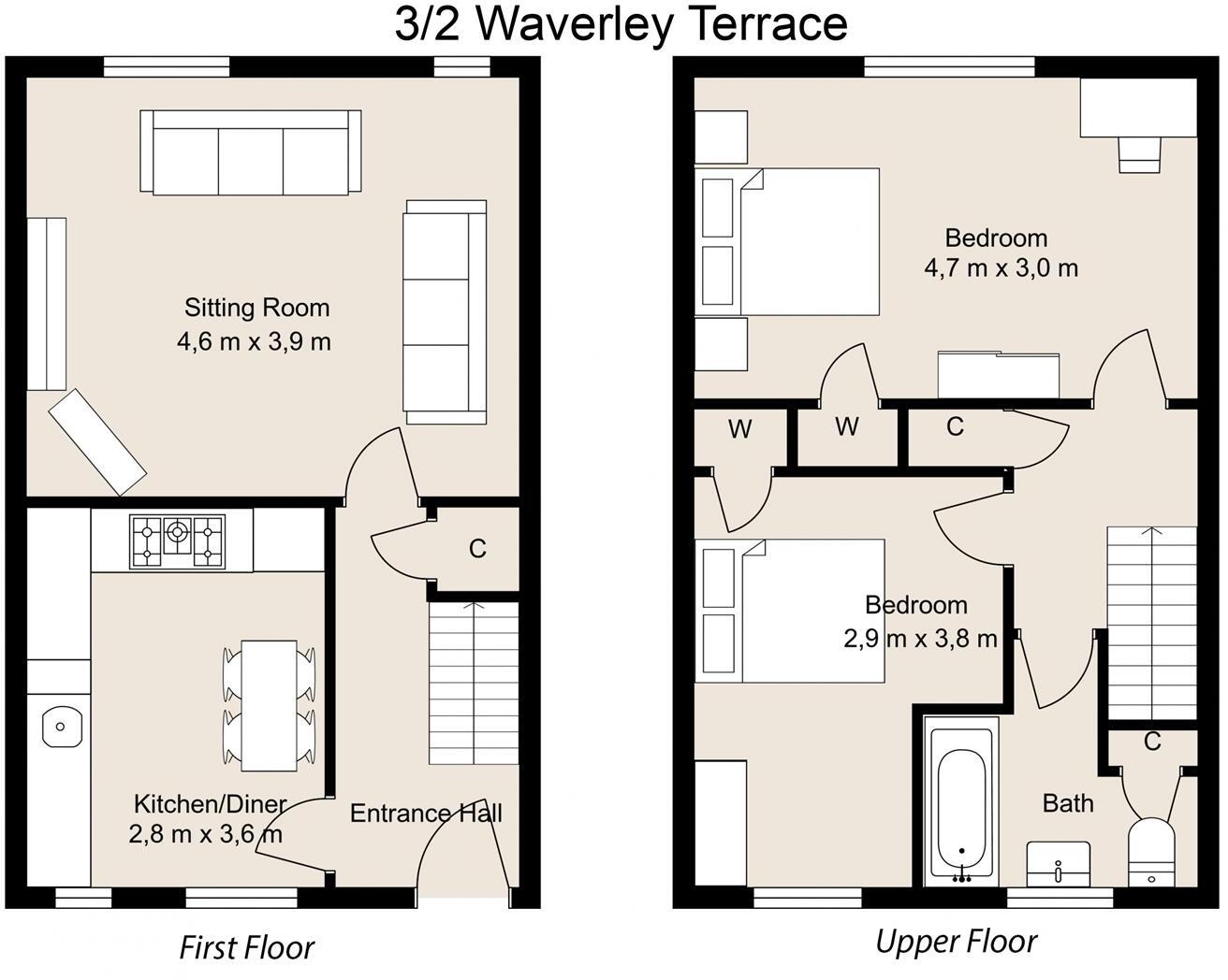 Waverley Terrace, Hawick floorplan