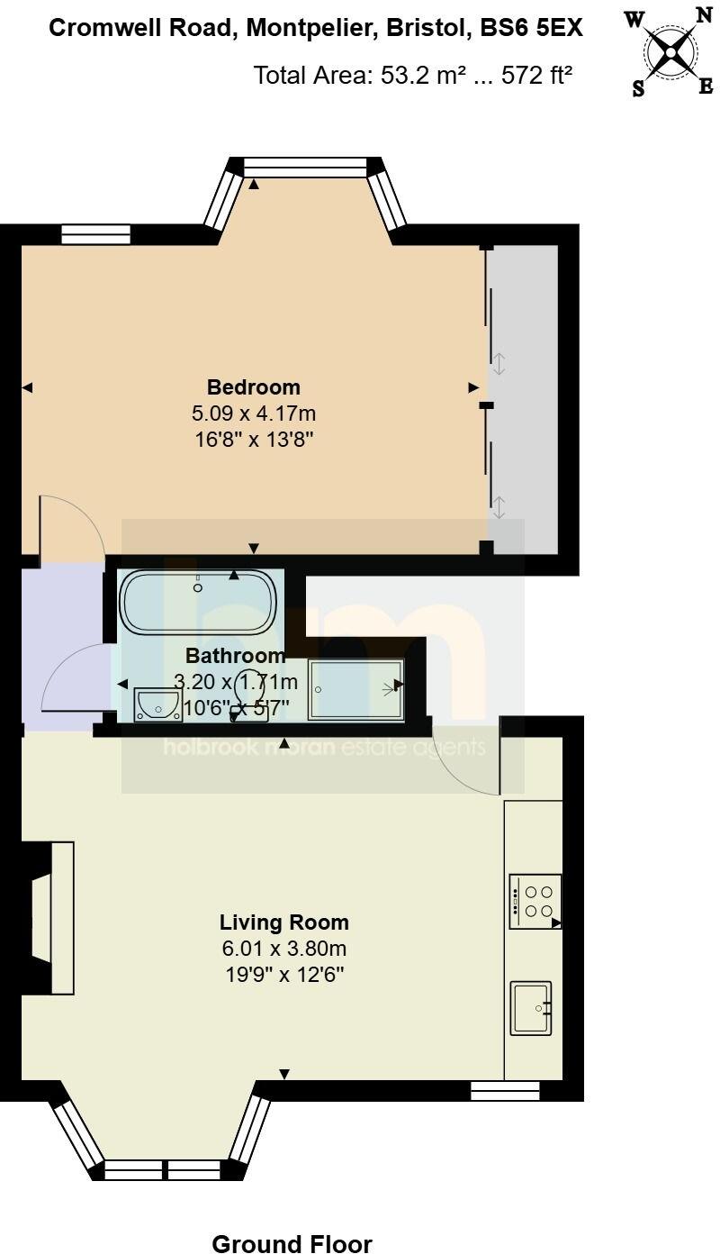 Hall Flat, Cromwell Road, St. Andrews, Bristol floorplan