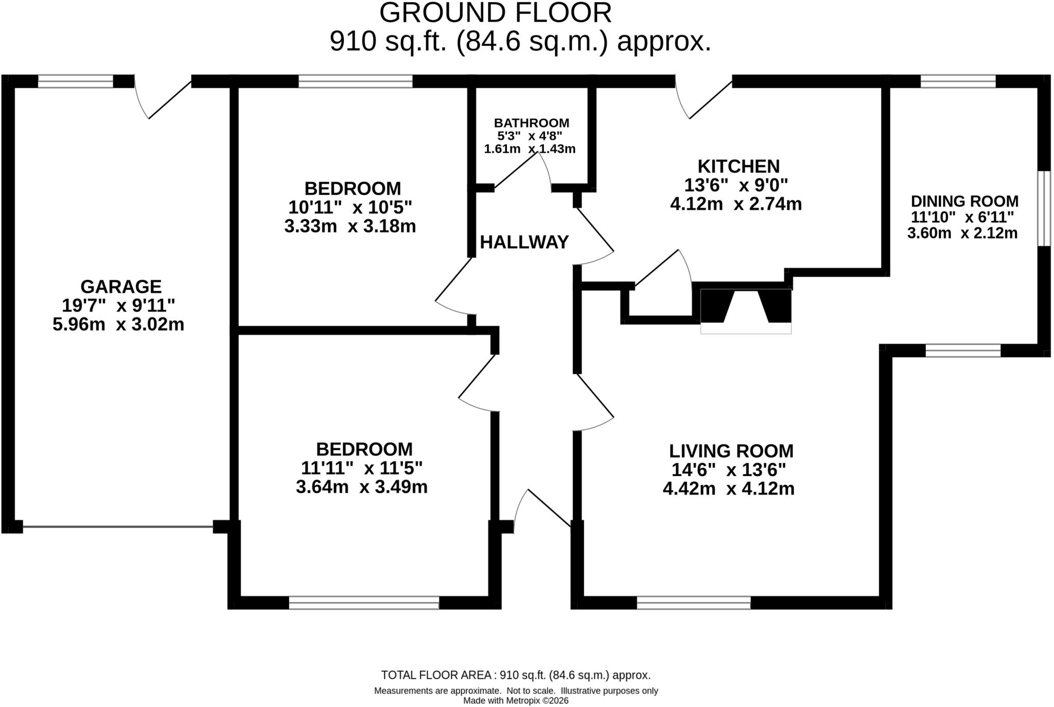 37 Swanton Drive, Dereham, Norfolk NR20 4DW floorplan