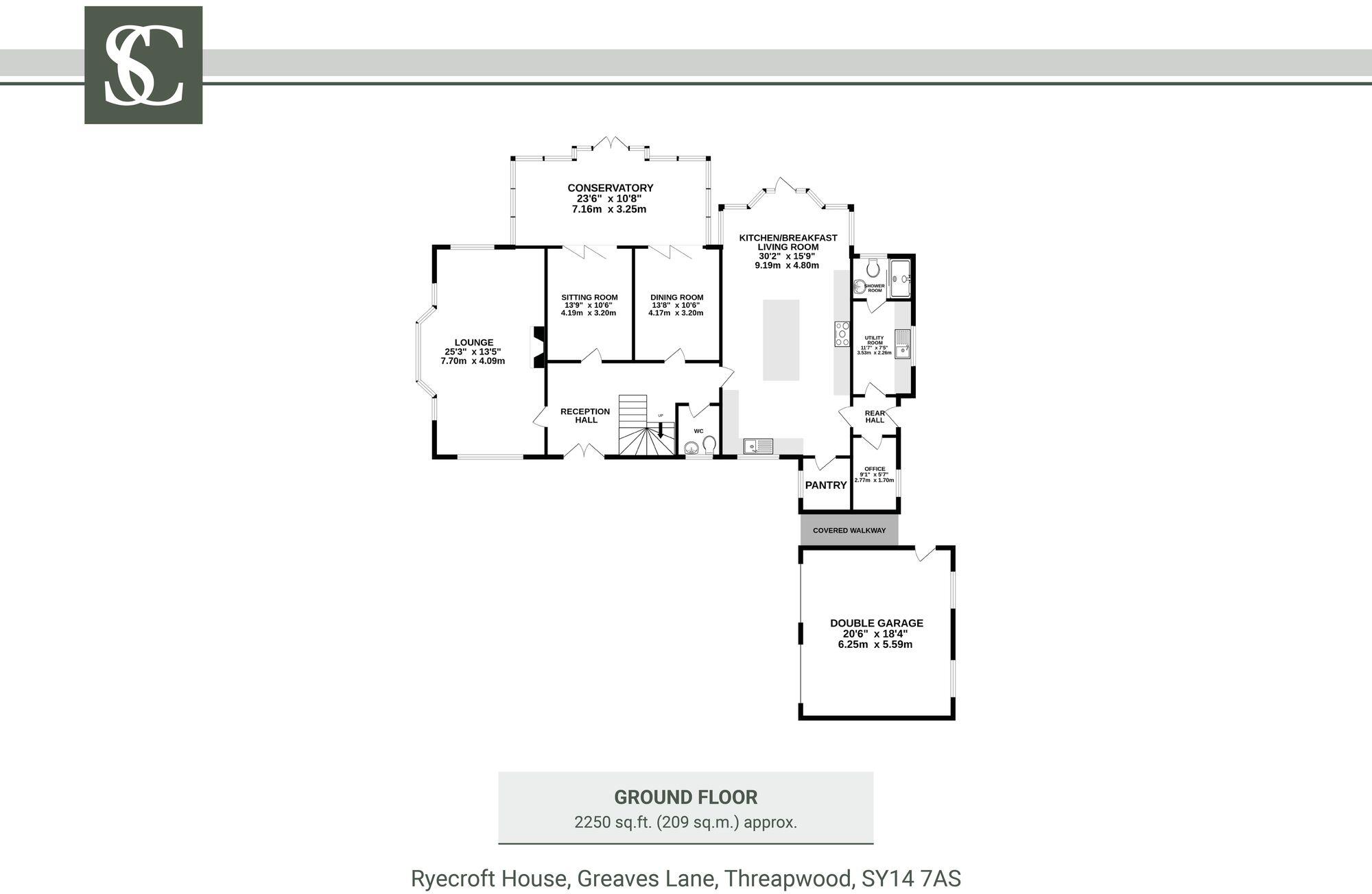 Ryecroft House, Greaves Lane, Threapwood, SY14 7AS floorplan