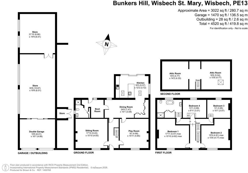 Bunkers House, Bunkers Hill, Wisbech St. Mary, Wisbech, Cambridgeshire, PE13 floorplan
