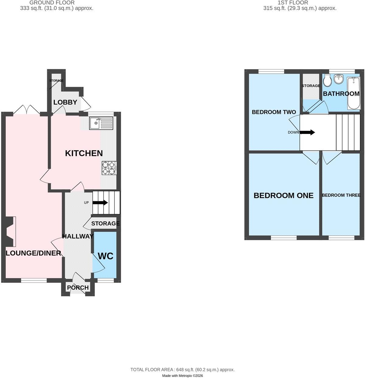 Sundridge Walk, Merry Hill, Wolverhampton, West Midlands, WV4 floorplan
