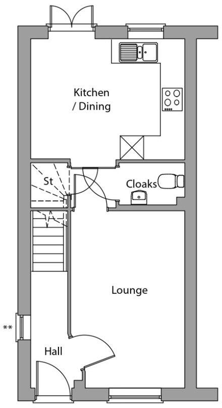 The Sutton, P53, Tower Gardens, Milking Lane, Darwen, Lancashire, BB3 floorplan
