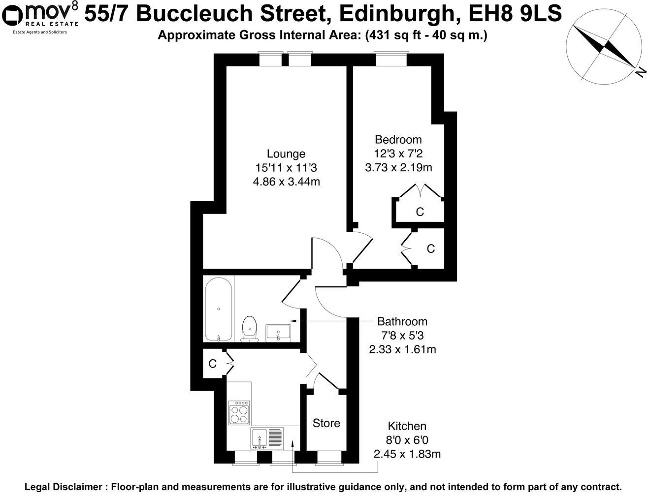 Buccleuch Street, Southside, Edinburgh, EH8 floorplan