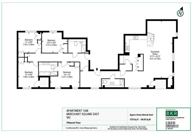 4B MERCHANT SQUARE EAST, London, W2 floorplan