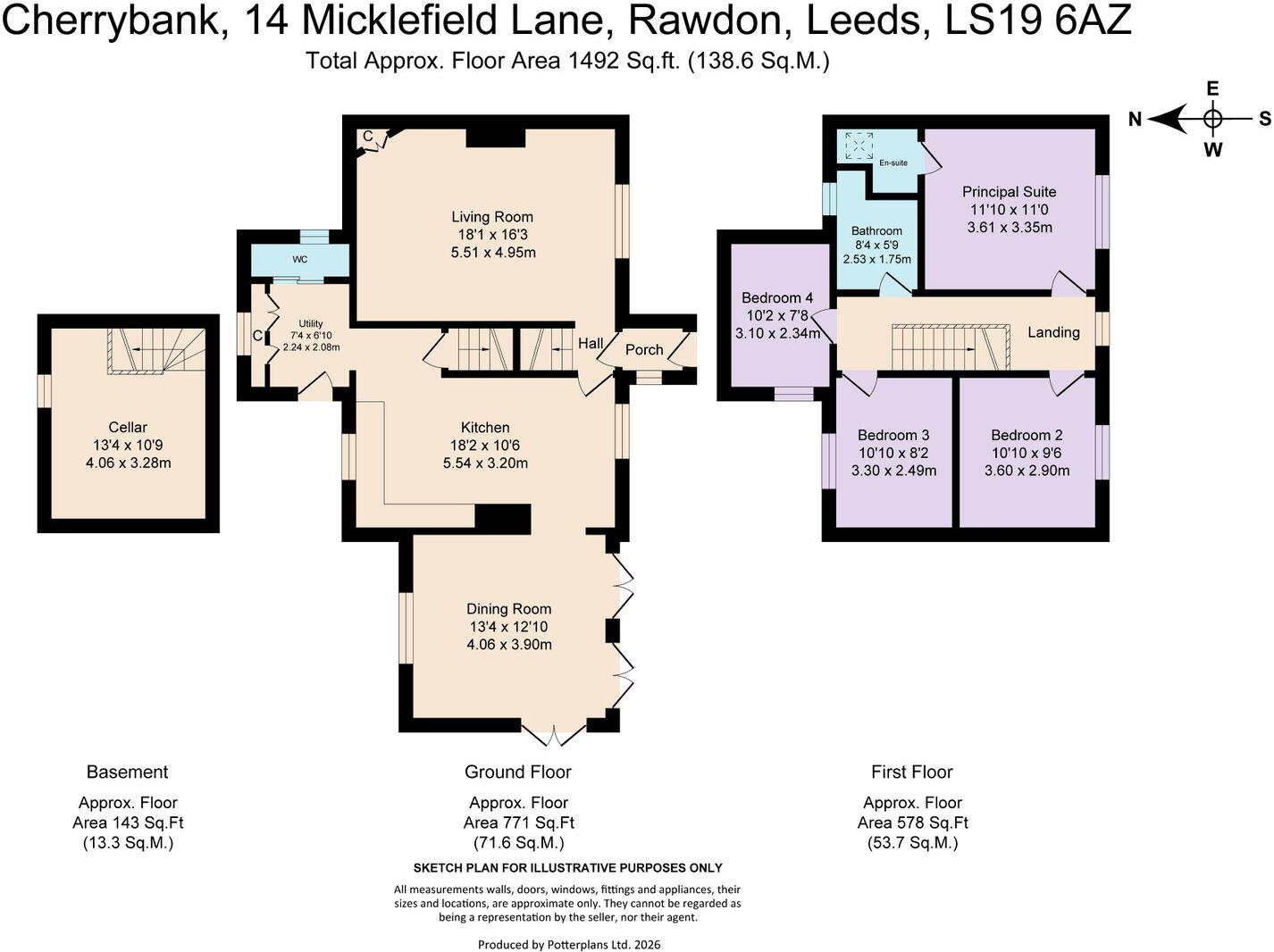 Cherrybank, Micklefield Lane, Little London, Rawdon, LS19 floorplan