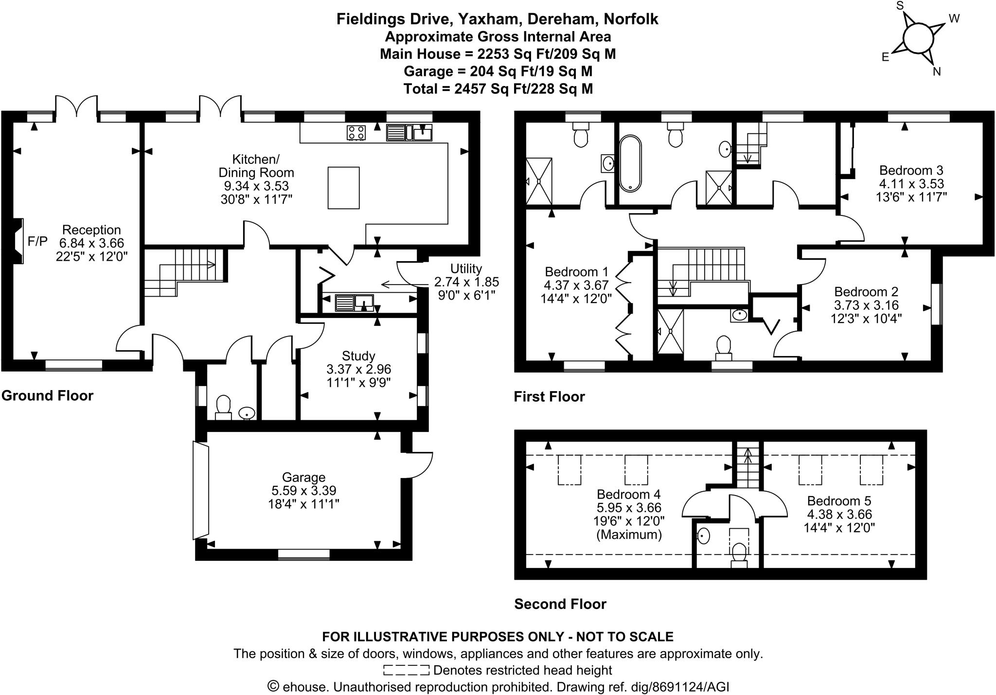 Fieldings Drive, Yaxham, Dereham, Norfolk, NR19 floorplan