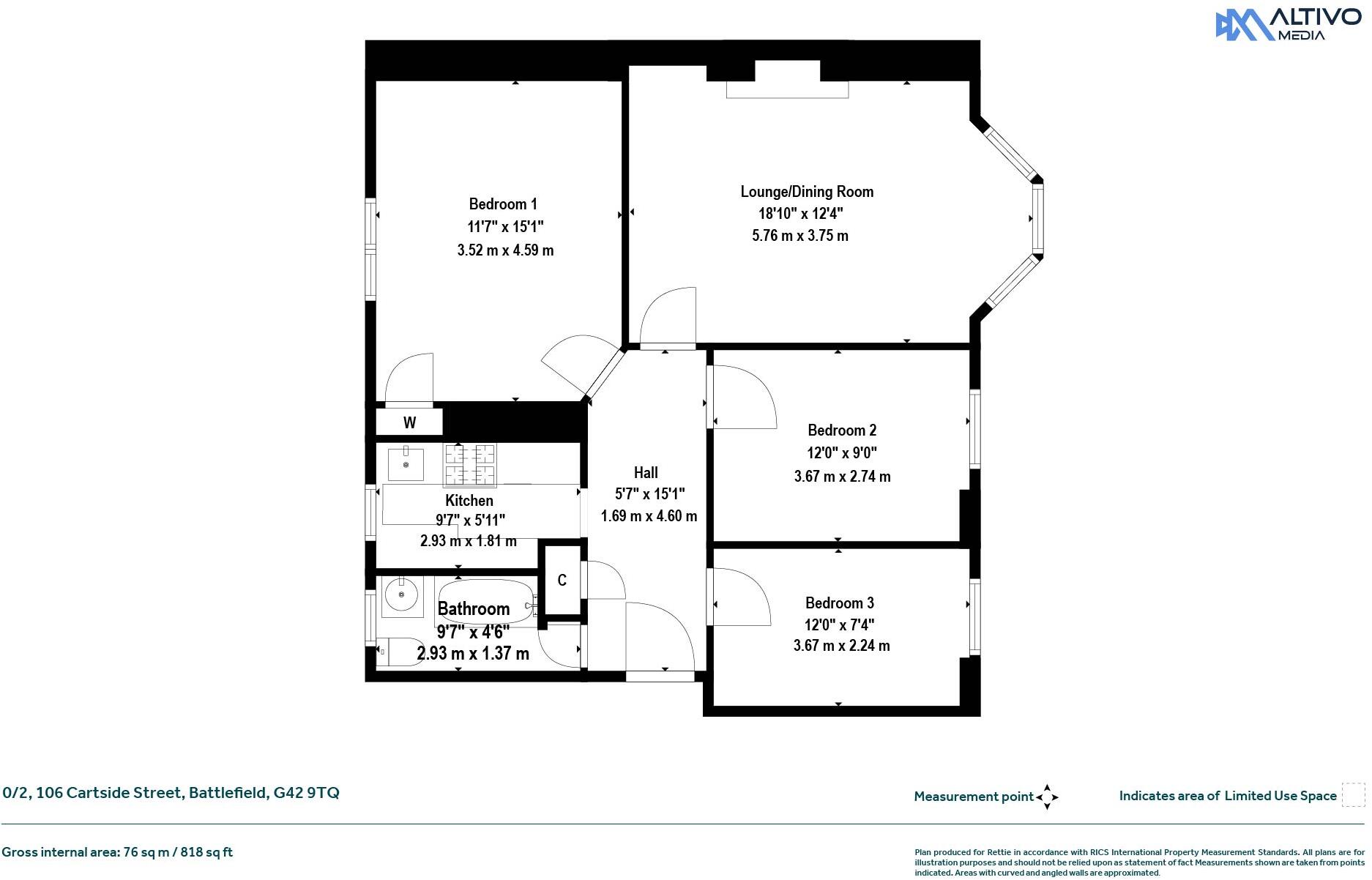 Cartside Street, Battlefield floorplan
