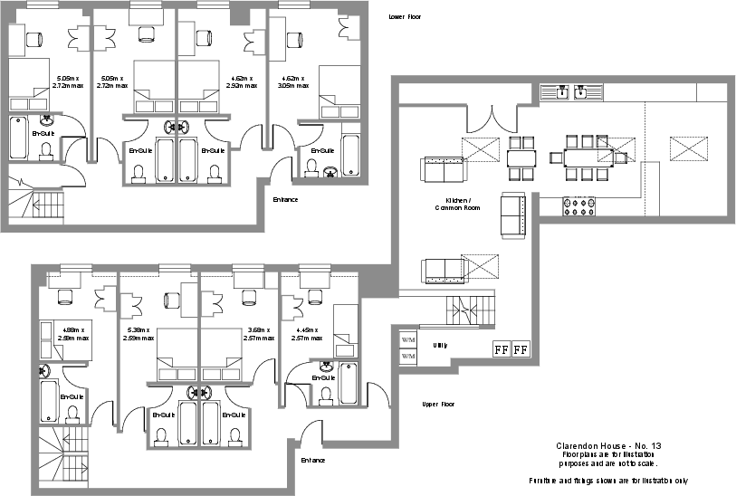 Flat 13 Clarendon House, Clarendon Square, Leamington Spa, Warwickshire floorplan