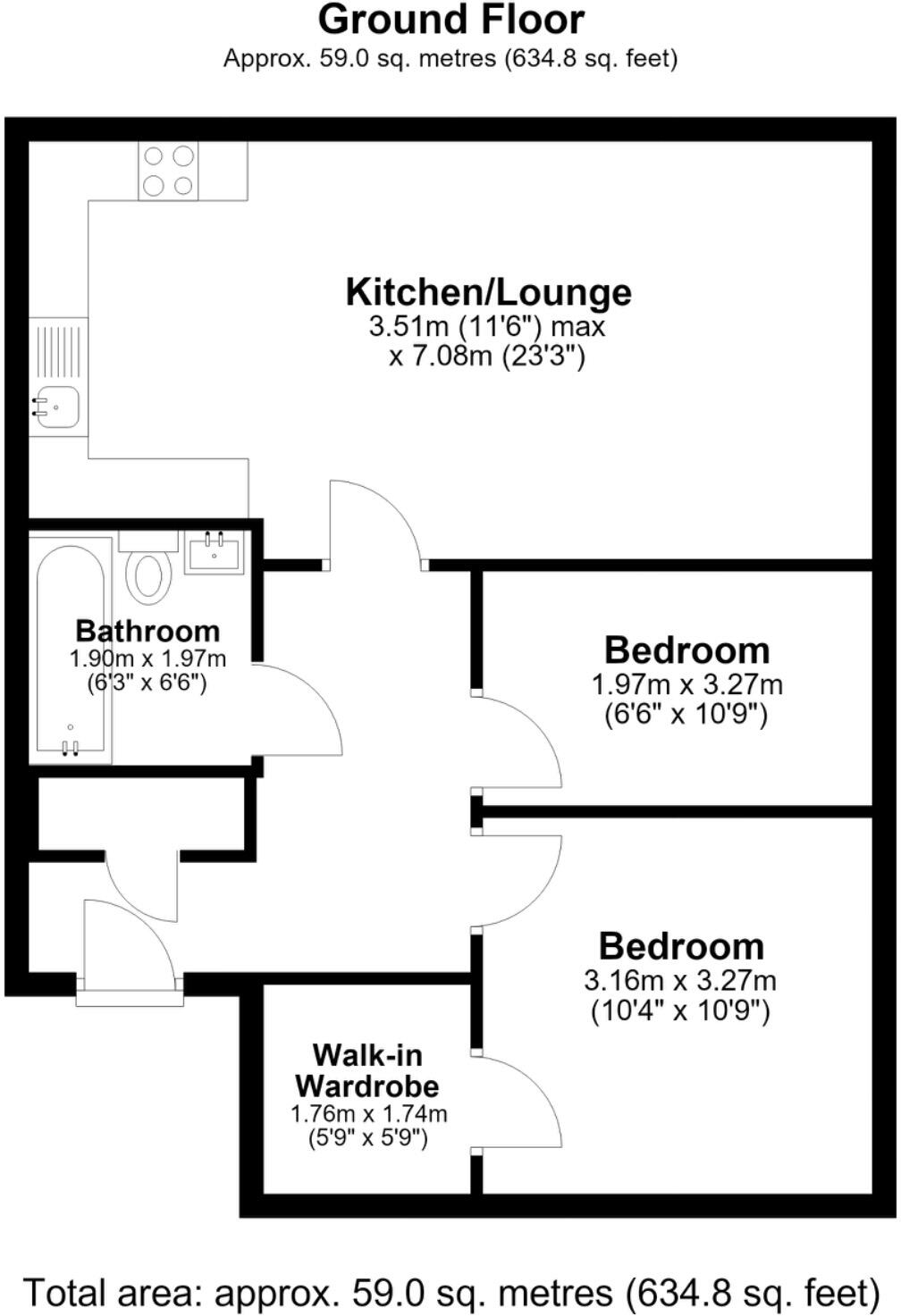 Grove Court, Worksop, Nottinghamshire, S80 floorplan