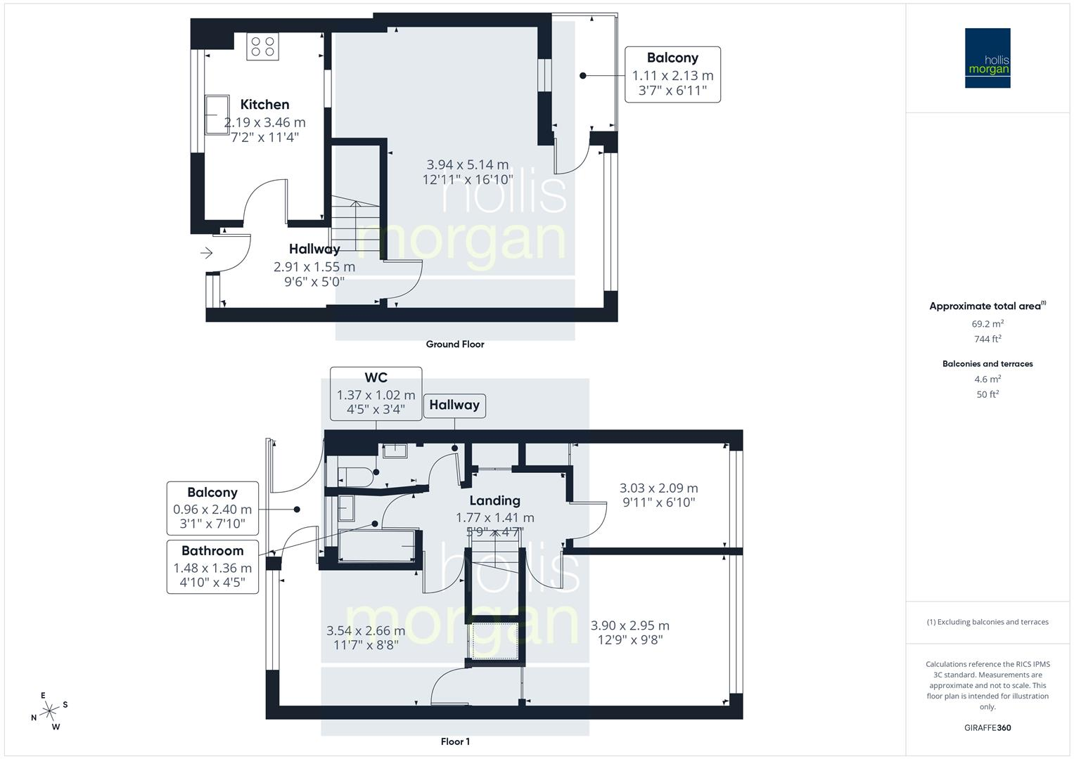 3 Bed | 2 Balcony | BS1 floorplan