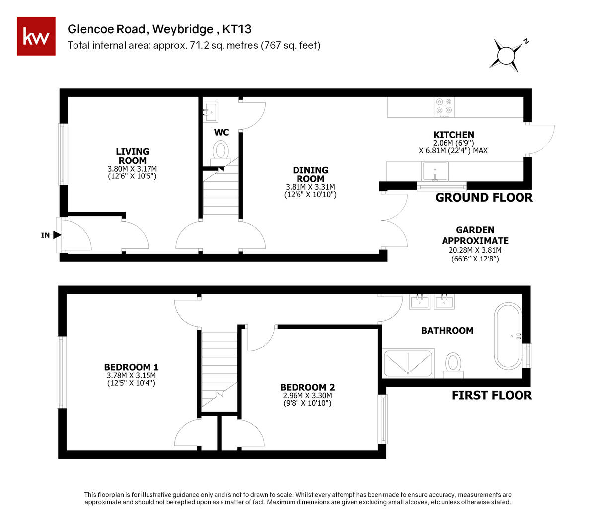 Glencoe Road, Weybridge, KT13 floorplan
