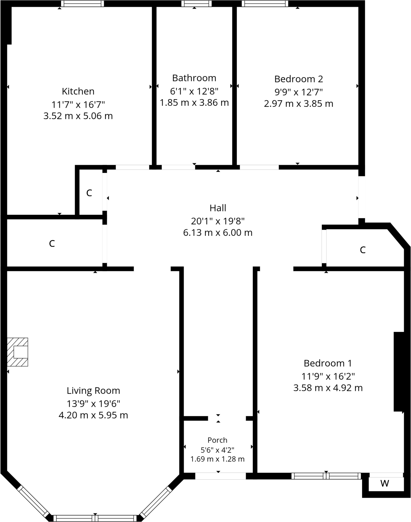 Main Door Flat, 42 Dinmont Road, Shawlands, G41 3UL floorplan