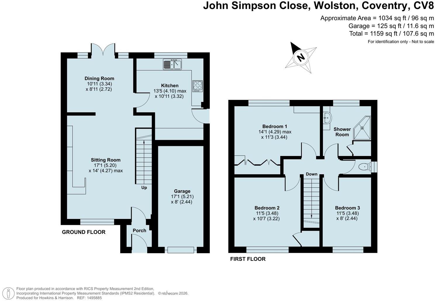 John Simpson Close, Wolston, Coventry, CV8 floorplan