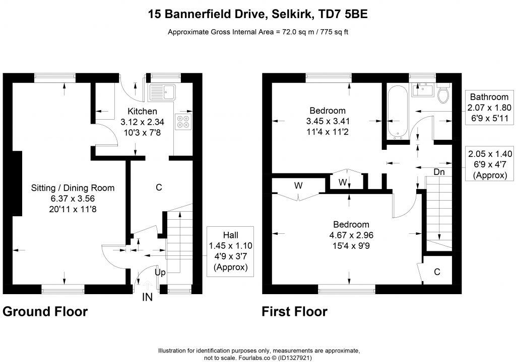 15 Bannerfield Drive, Selkirk, TD7 5BE floorplan