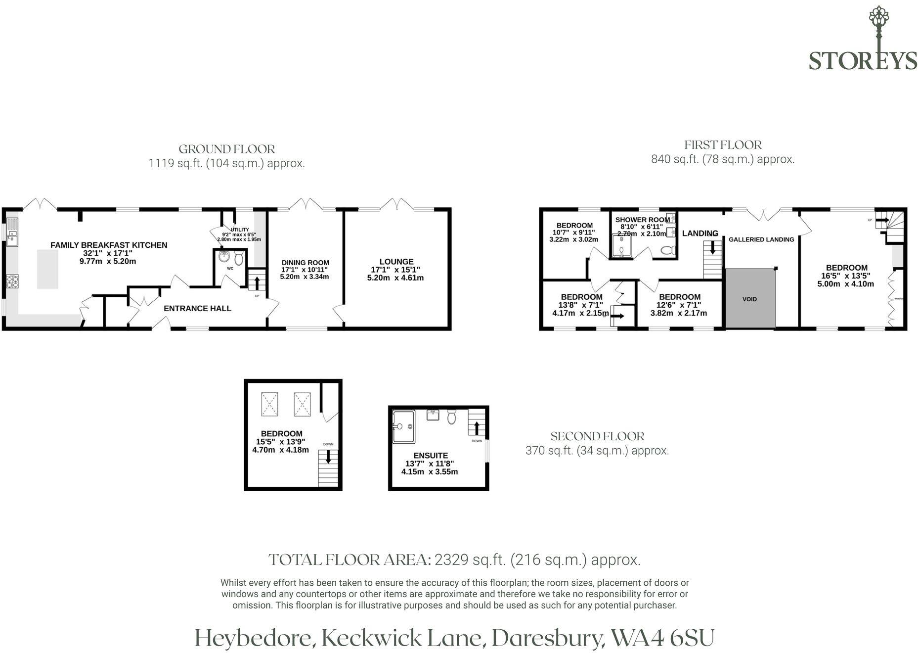 Heybedore, Keckwick Lane, Daresbury WA4 6SU floorplan