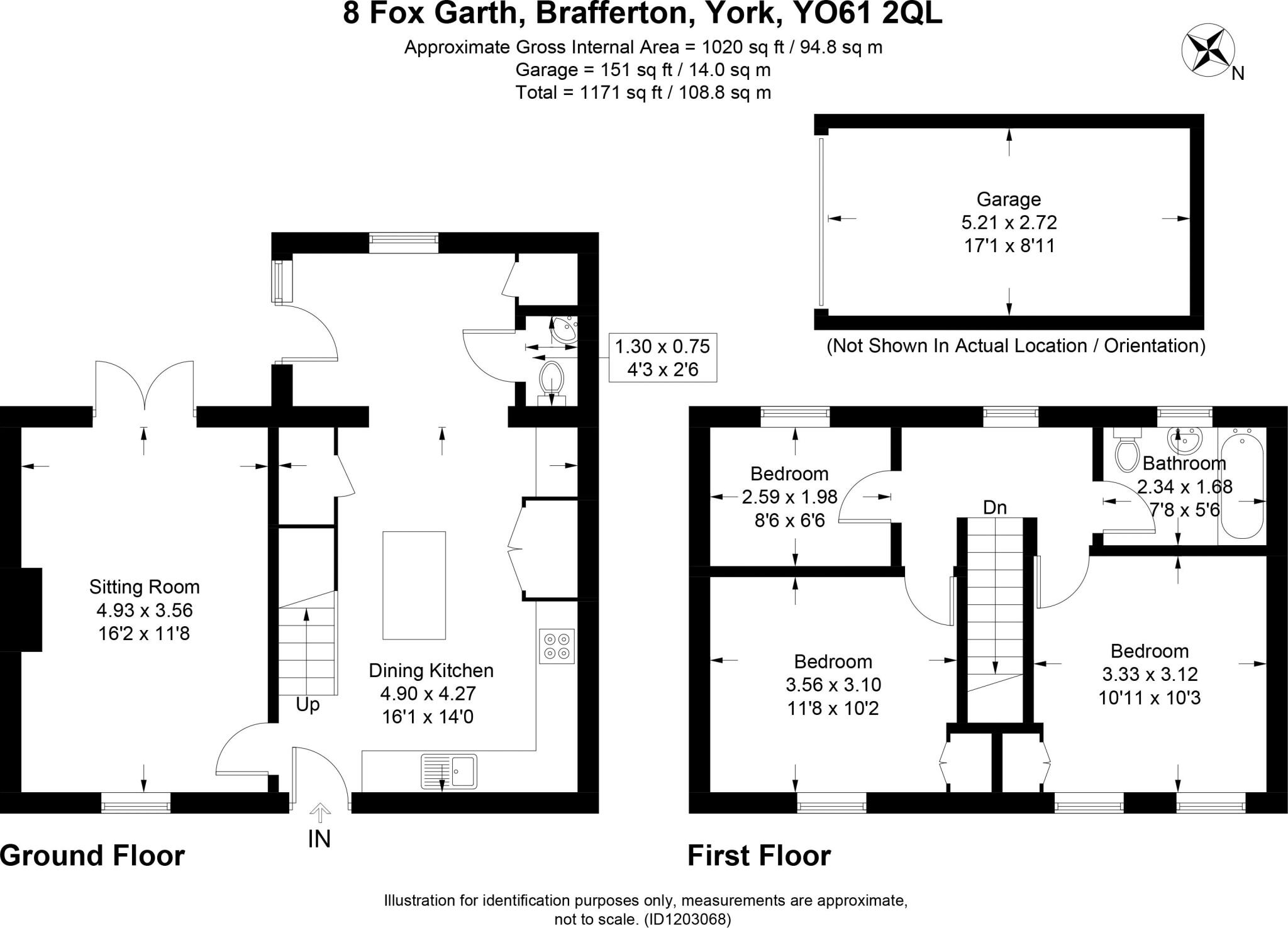 8 Fox Garth, Brafferton, York, North Yorkshire YO61 2QL floorplan