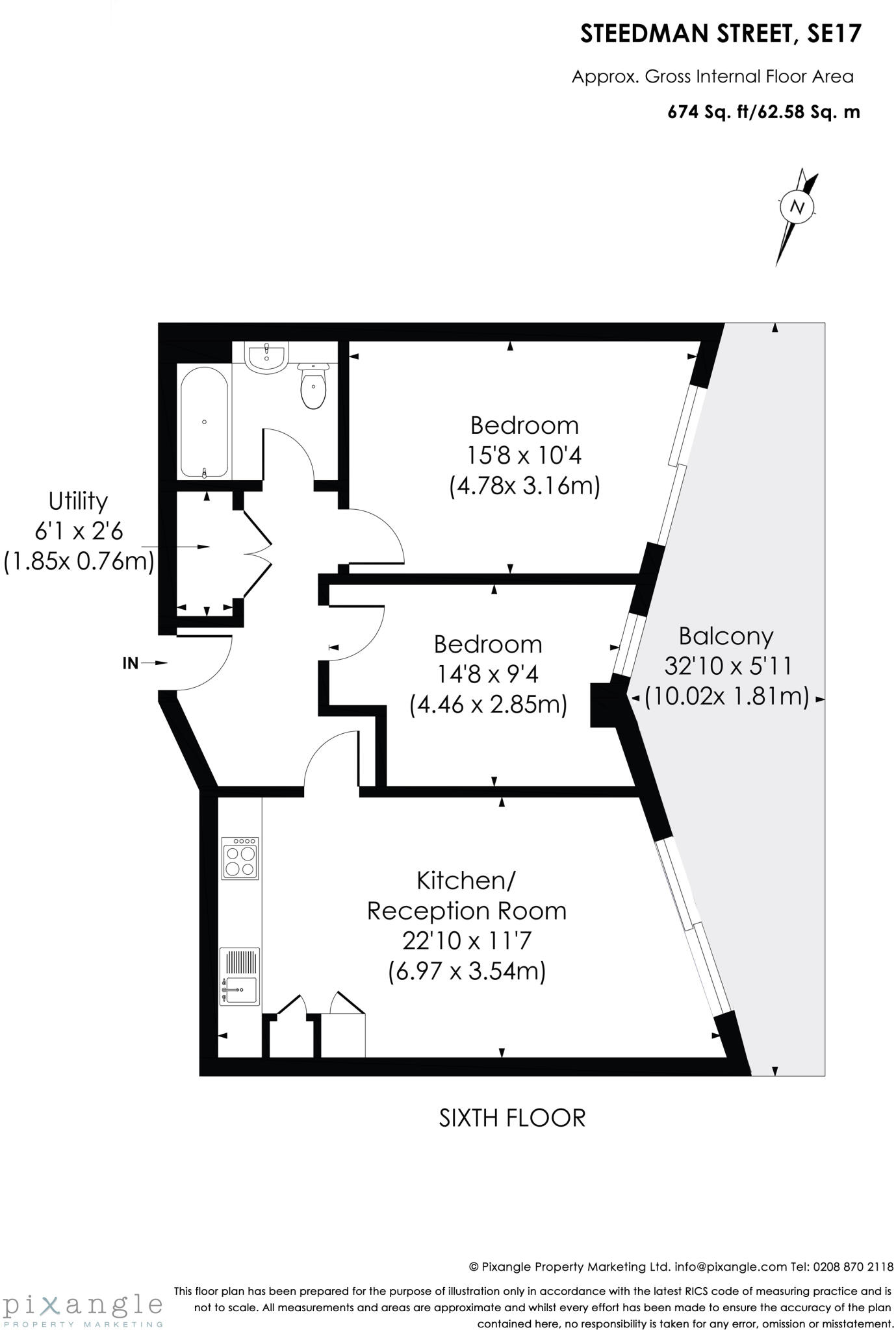 South Central East, Steedman Street, London floorplan