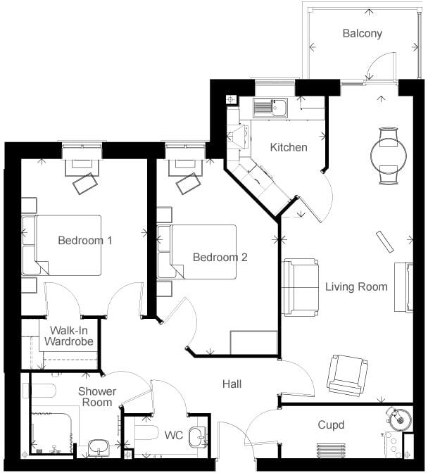 Flats 1-53, The Moors, Thatcham, Berkshire, RG19 4AU floorplan