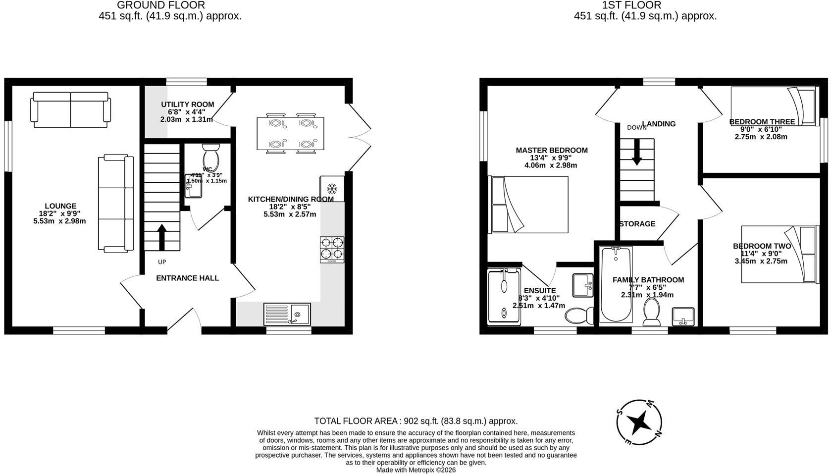 Sussex Close, Bamber Bridge, Preston floorplan