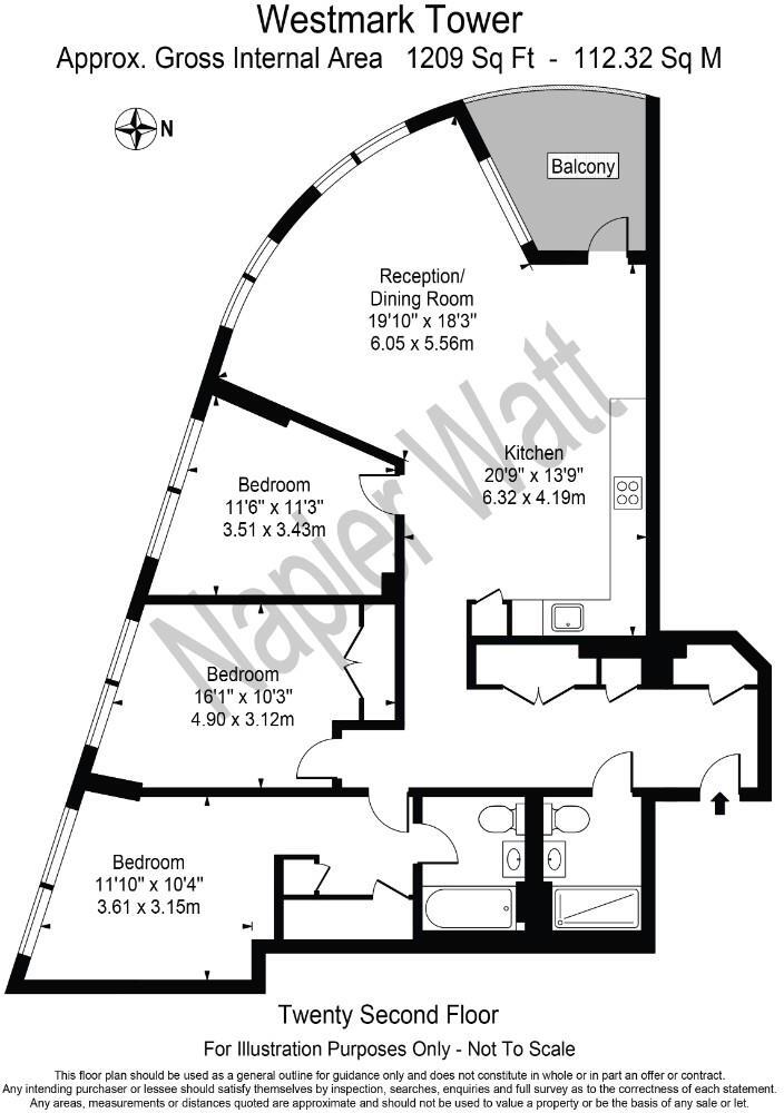 1 Newcastle Place, London floorplan