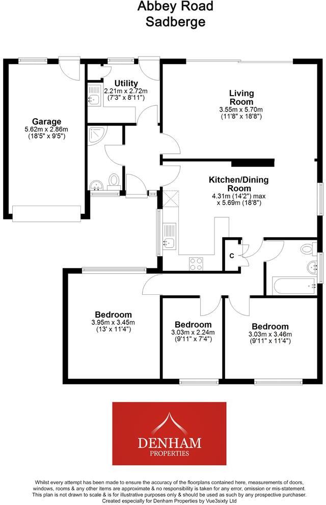 Abbey Road, Sadberge, Darlington floorplan